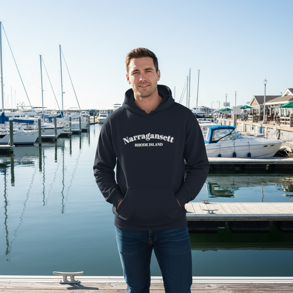 Narragansett RI Hoodie: Essential Coastal Comfort Unisex Sweatshirt 